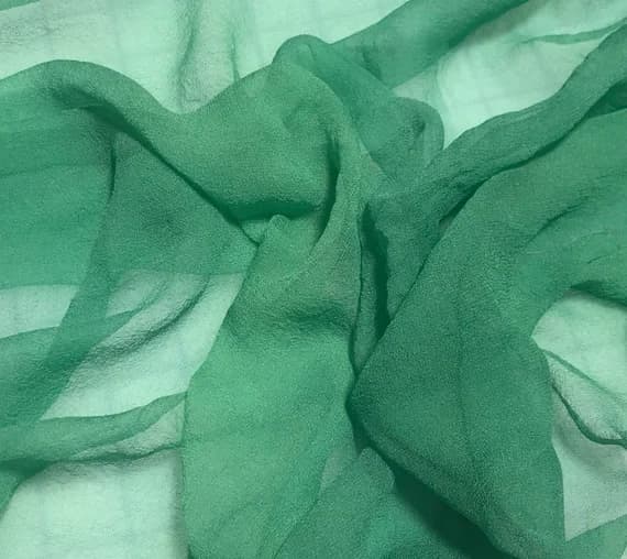 green chiffon fabric - Hand Dyed SPRING GREEN - Silk Gauze Chiffon Fabric