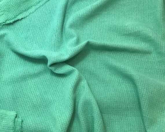green noil fabric - SPEARMINT GREEN Hand Dyed Raw Silk Squares Weave Check NOIL Fabric