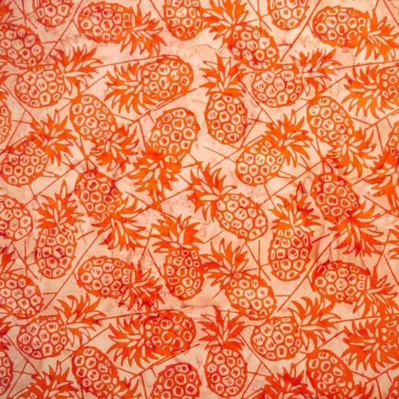 cotton fabric - Dubarry Pineapples - Cloudberry - Batik by Mirah Cotton Fabric