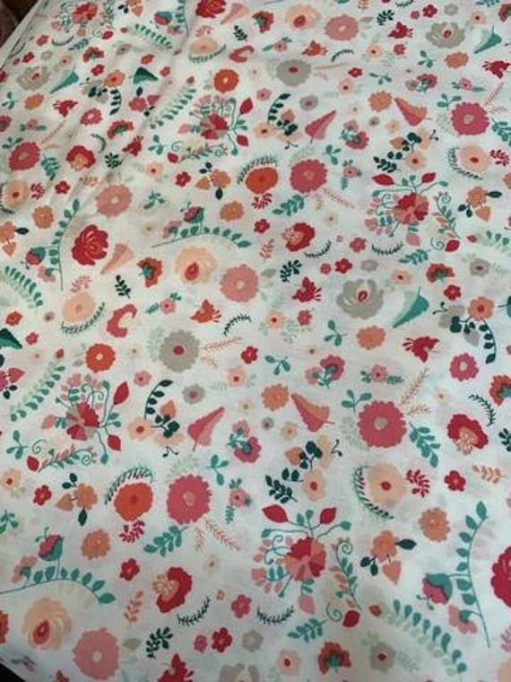 cotton fabric - Bullion Fronds Carnation Flowers - Recollection - by Art Gallery 100% Cotton Fabric