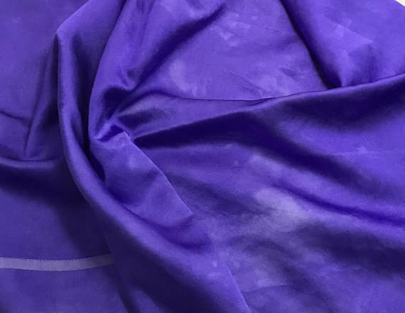 purple charmeuse fabric - Hand Dyed IRIS PURPLE - Silk/Cotton Satin Fabric