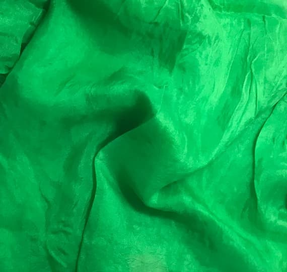 kelly habotai fabric - Hand Dyed Bright Kelly Green China Silk HABOTAI Fabric
