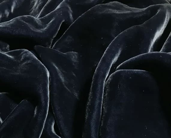 blue velvet fabric - OCEAN BLUE Silk Velvet Fabric