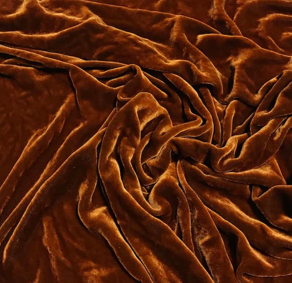 orange velvet fabric - BURNT ORANGE Hand Dyed Silk Velvet Fabric