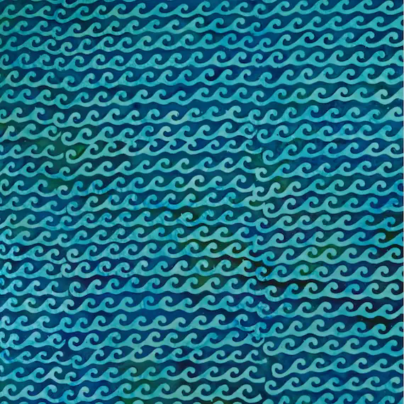 cotton fabric - Day Cruise Hydro Waves - Batik by Mirah Cotton Fabric