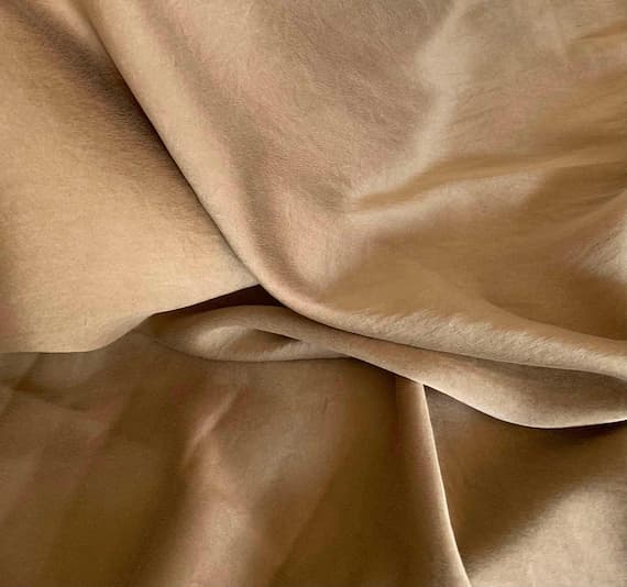 brown charmeuse fabric - Toasty Brown - Sandwashed Silk Charmeuse Fabric