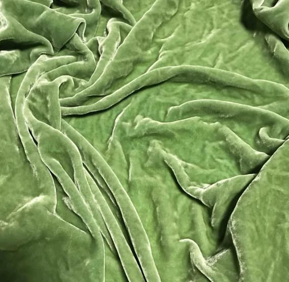 velvet fabric - CELADON Hand Dyed Silk Velvet Fabric