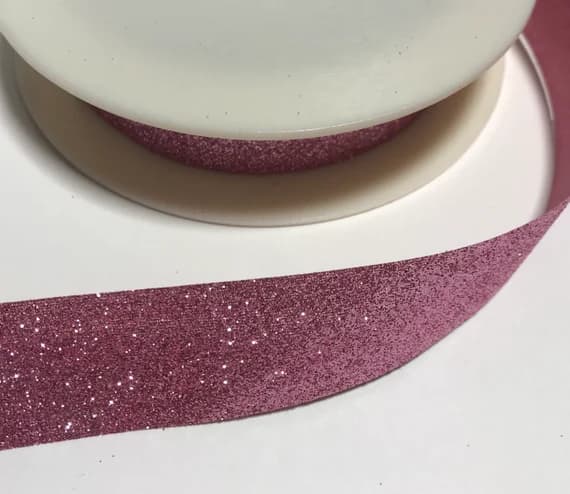 pink none - Metallic PINK Iridescent GLITTER Ribbon Trim (1" wide) x 3 yards