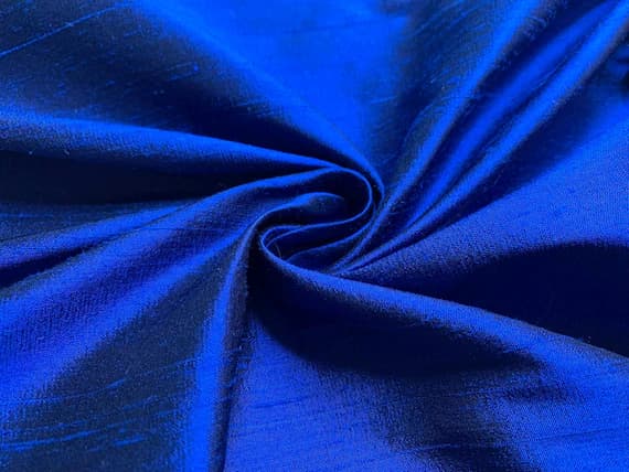 sapphire dupioni fabric - 1/2 yard increments Deep Sapphire Blue Silk DUPIONI Fabric