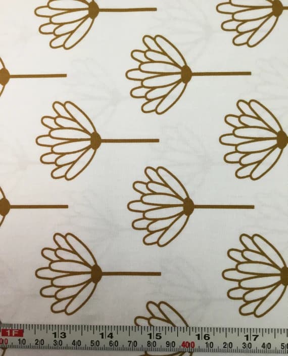 gold cotton fabric - Floret Bright (White & Gold) - Blush by Dana Willard for Art Gallery Fabrics - Premium Cotton