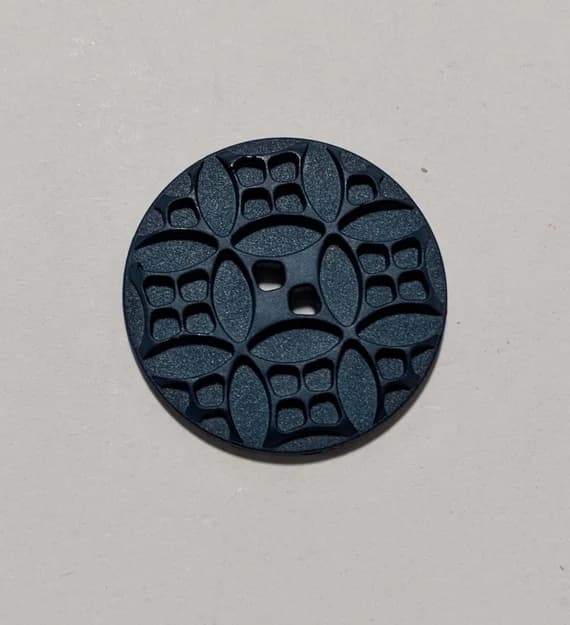 teal none - Teal Blue Art Nouveau Geometric Plastic Button - 28mm / 1 1/8 inch - Dill Buttons