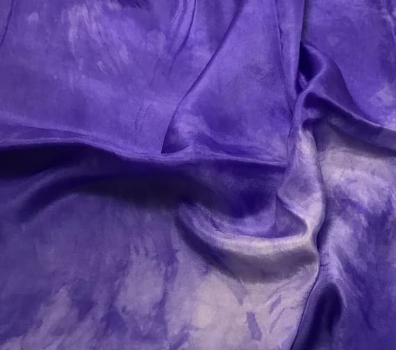 purple habotai fabric - Hand Dyed IRIS PURPLE China Silk HABOTAI Fabric