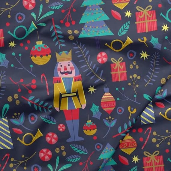 gold cotton fabric - Night of the Nutcracker Gold metallic - Paintbrush Studio Cotton Fabric