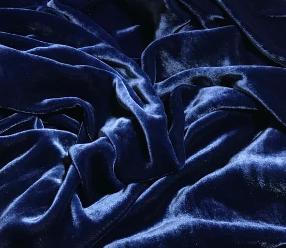 blue velvet fabric - OCEAN BLUE Hand Dyed Silk Velvet Fabric