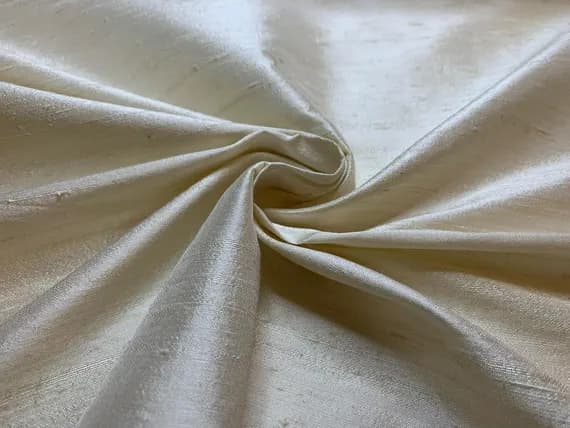 ivory dupioni fabric - Ivory - 100% Silk Dupioni Fabric