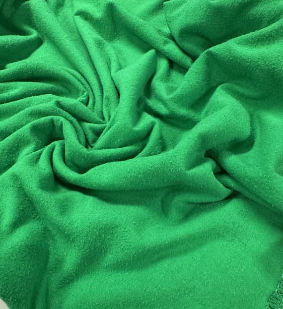 kelly noil fabric - Bright KELLY GREEN Hand Dyed Raw Silk NOIL Fabric