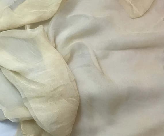 chiffon fabric - Hand Dyed ECRU - Silk Gauze Chiffon Fabric