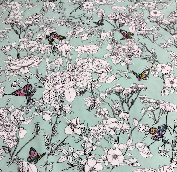 aqua cotton fabric - Pixelfly Eden Aqua - Grid - Art Gallery Fabrics -Premium Cotton Fabric