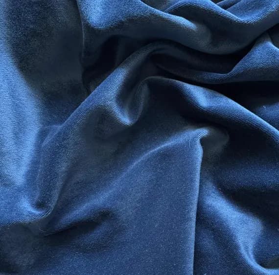 blue velvet fabric - Midnight Blue - Upholstery Weight Velvet Fabric
