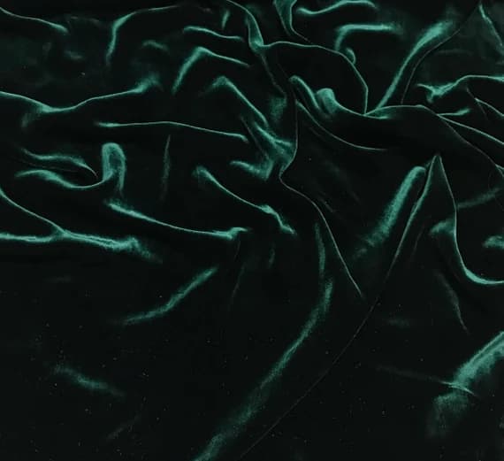 green velvet fabric - DARK GREEN Silk Velvet Fabric