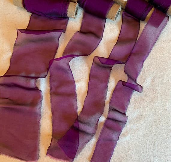 boysenberry none - Iridescent Boysenberry 100% Silk Sheer Chiffon Ribbon ( 4 Widths to choose from)