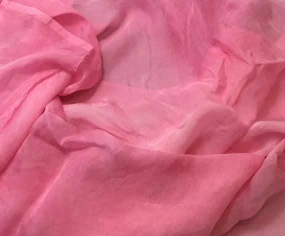 pink chiffon fabric - Hand Dyed BABY PINK Soft Silk Organza Fabric - 54" wide