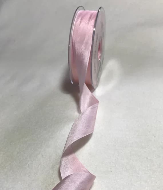 pink none - Baby Pink 25mm/1" Pure Silk Ribbon - Made in France