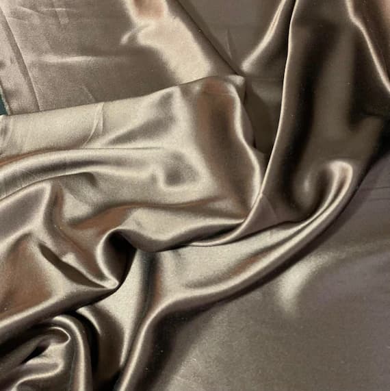 brown charmeuse fabric - Chocolate Brown - 30mm Heavy Silk Charmeuse Fabric