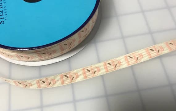 pink none - Pink Birdcage Grosgrain Ribbon Trim 7/16" Made in France (2 Yards)