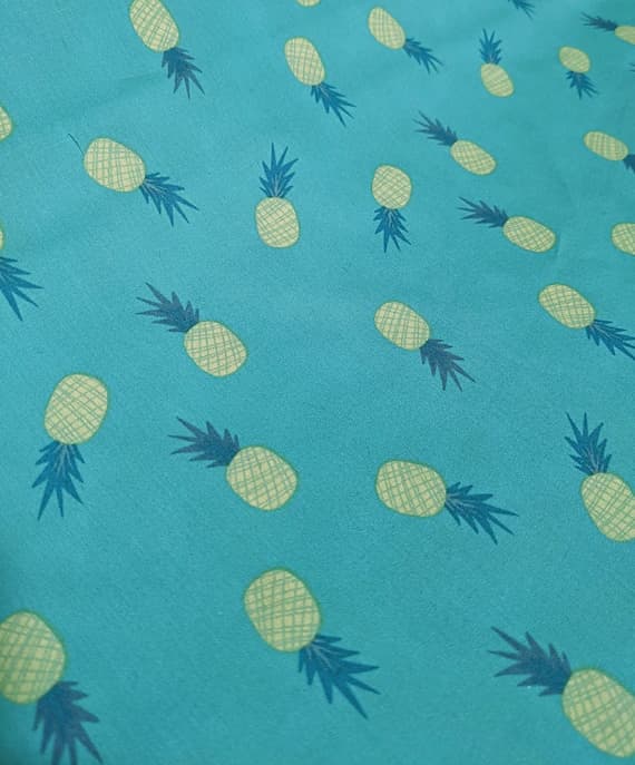 aqua cotton fabric - Ananas Aqua Pineapples - Sirena - Art Gallery Fabrics -Premium Cotton