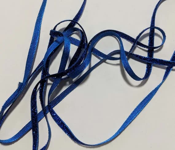 royal none - French VELVET Ribbon Lurex Metallic ROYAL BLUE 2 yards x 5mm 1/4 inch