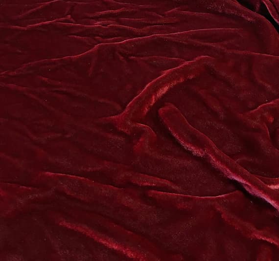 red velvet fabric - BRICK RED Hand Dyed Silk Velvet Fabric