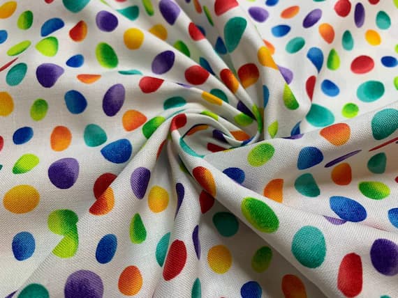 cotton fabric - Rainbow Jelly Beans Cotton Fabric Vintage 90's OOP Timeless Treasures