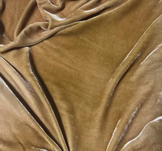 brown velvet fabric - GOLDEN BROWN Hand Dyed Silk Velvet Fabric