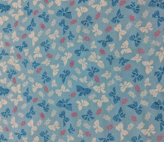 blue none - Petite Treat - Bows Blue - Riley Blake Cotton Fabric