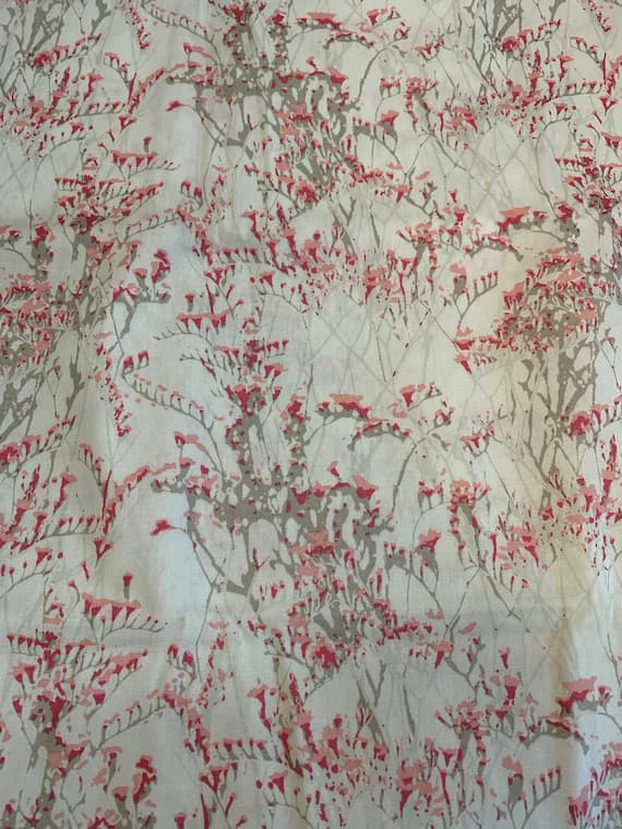 gray cotton fabric - Pink & Gray Sprigs - Kladi Under Light - Skopelos by Art Gallery 100% Cotton Fabric