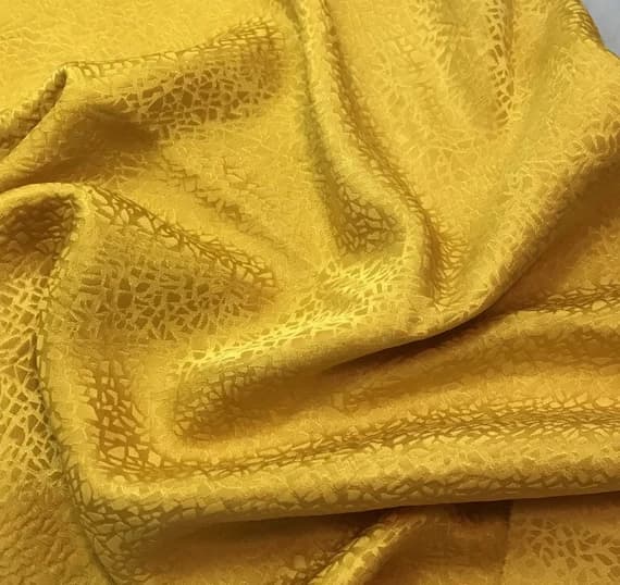 mustard silk fabric - Hand Dyed Honey Mustard Yellow Pebbles - Silk Jacquard Fabric