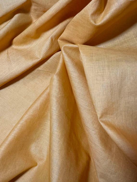 orange linen fabric - Pastel Persimmon Orange 100% Linen Fabric