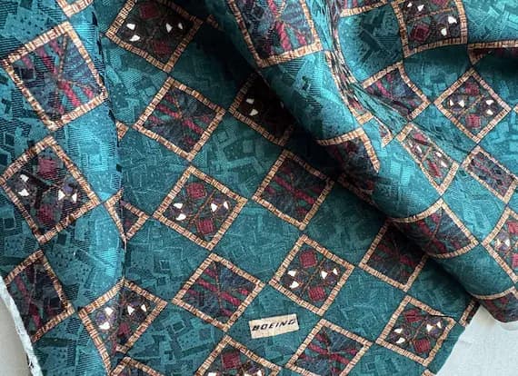 silk fabric - Boeing Checkerboard Print - 100% Silk Jacquard Fabric Panel