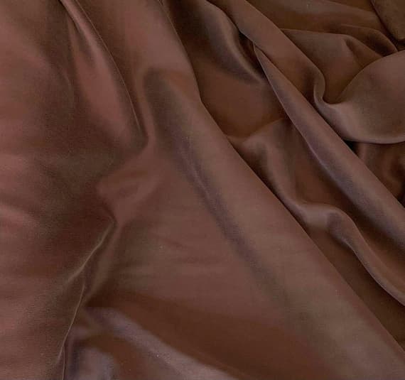 brown charmeuse fabric - Chocolate Brown - 100% Silk Sandwashed Charmeuse Fabric