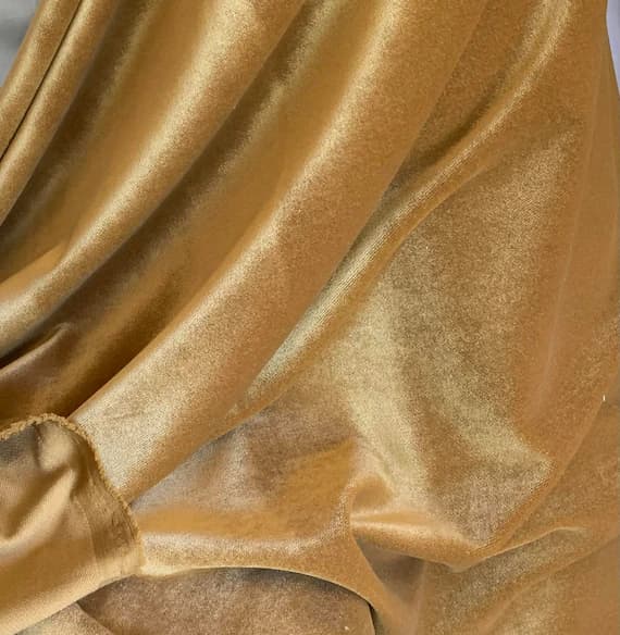 brown velvet fabric - Golden Amber Brown - Upholstery Weight Velvet Fabric
