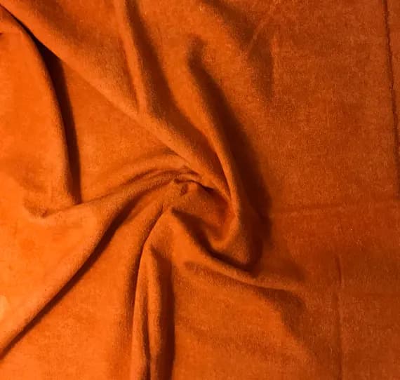 orange noil fabric - Hand Dyed Persimmon Orange Raw Silk Noil Fabric