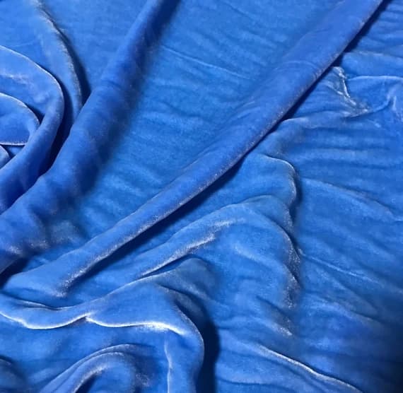 blue velvet fabric - CORNFLOWER BLUE Hand Dyed Silk Velvet Fabric