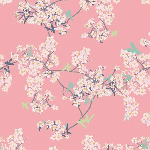 cotton fabric - Yinghua Cherrylight - Pandalicious by Katarina Roccella for Art Gallery 100% Cotton Fabric