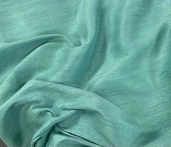 dupioni fabric - Hand Dyed CELADON Silk DUPIONI Fabric
