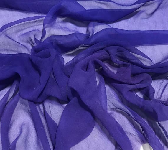 lavender chiffon fabric - Hand Dyed LAVENDER PURPLE - Silk Gauze Chiffon Fabric