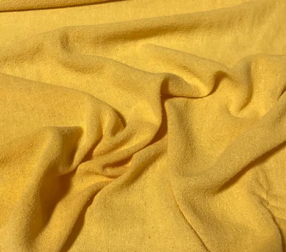 yellow noil fabric - GOLDENROD YELLOW Hand Dyed Raw Silk Gauze NOIL Fabric