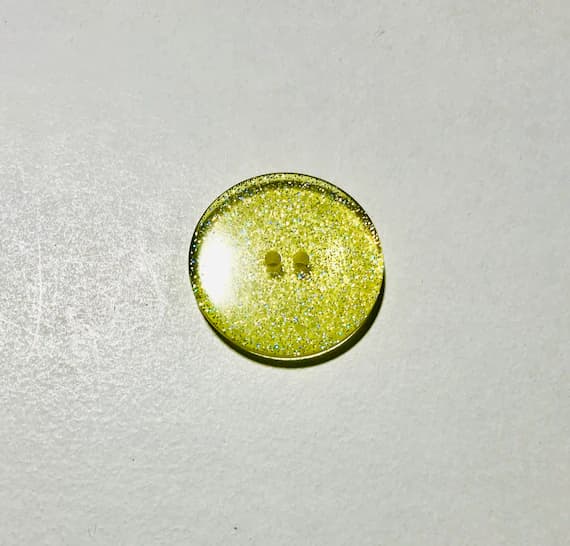 yellow none - Yellow Glitter Plastic Button - Dill Buttons Brand (3 Sizes to Choose From)