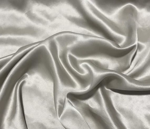 charmeuse fabric - Mushroom - Sandwashed Silk Charmeuse Fabric