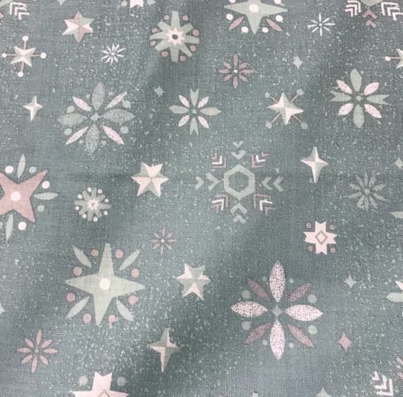 blue cotton fabric - Way Up North Snowflake Blue - Riley Blake Cotton Fabric